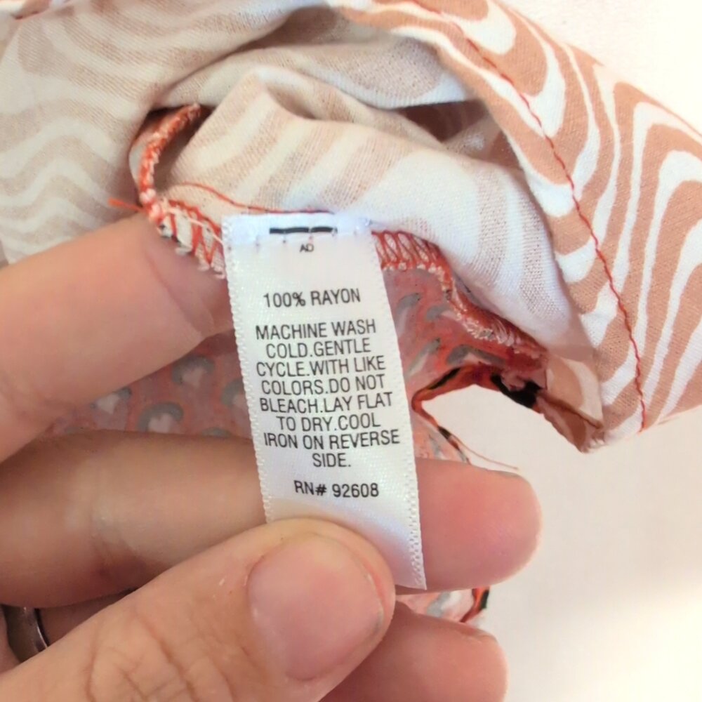 JW Style Orange Mixed-Print Button-Up Blouse  Size‎ S - Picture 10 of 10